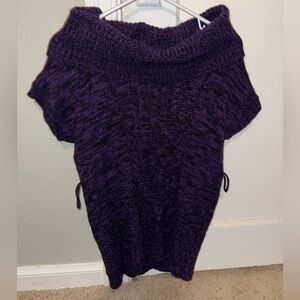 No Boundaries Deep Purple Cowl Neck Sweater